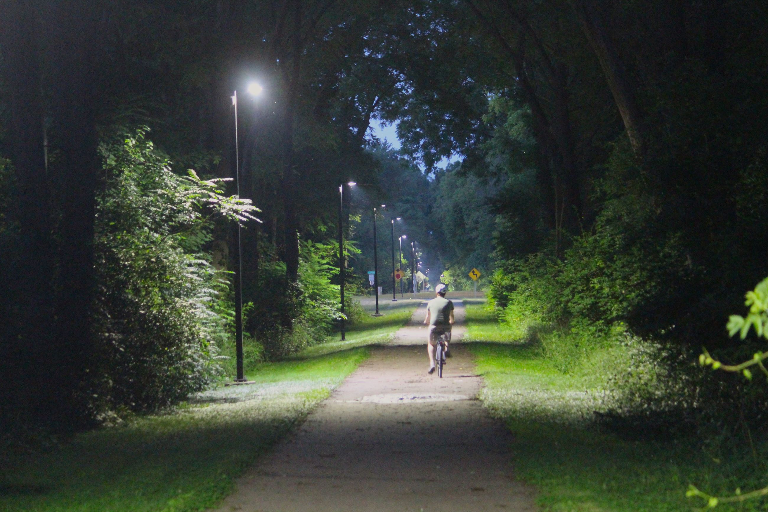 Exisiting lighting on MLK Equality Trail July 2022