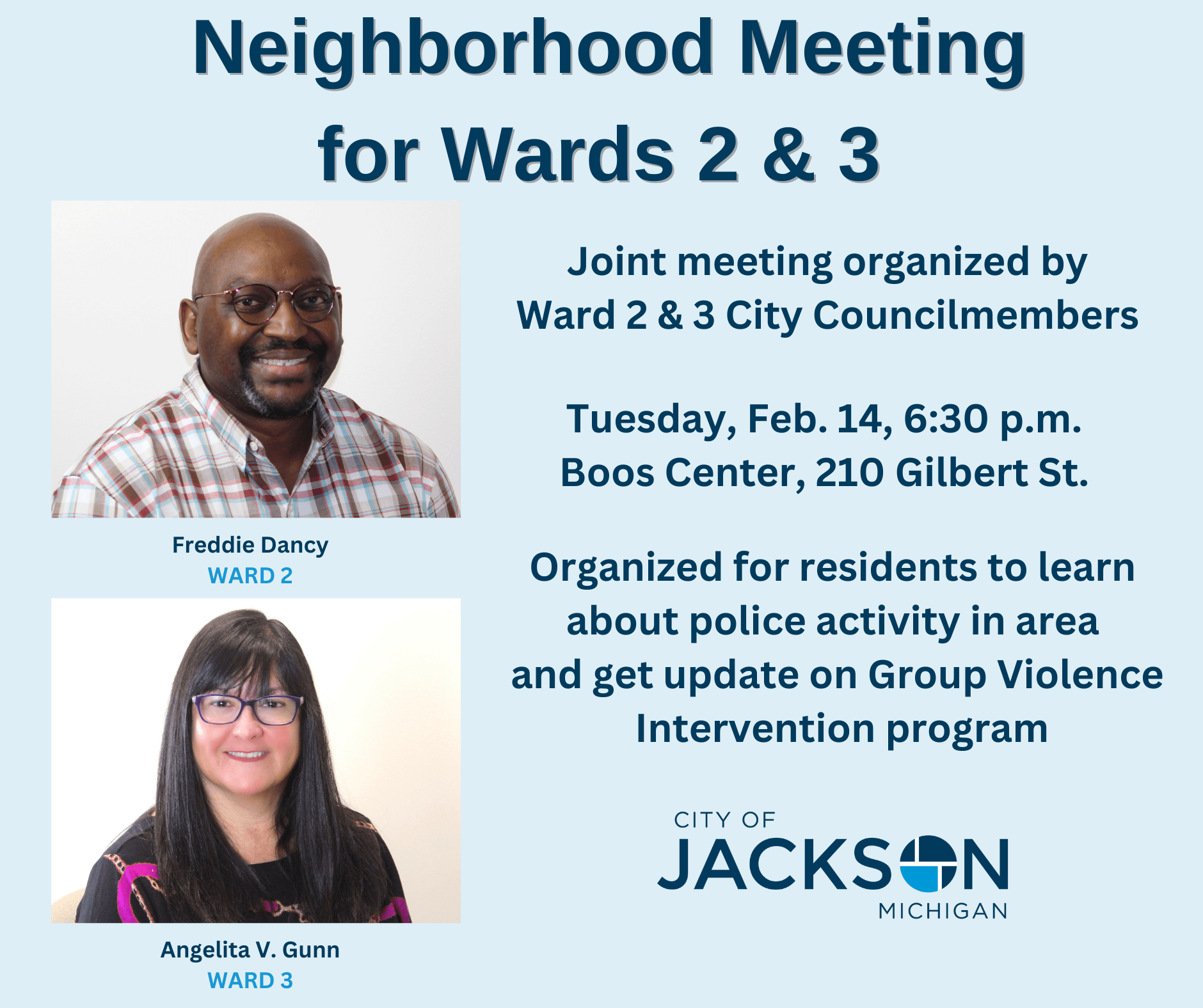 Wards 2 and 3 neighborhood meetings