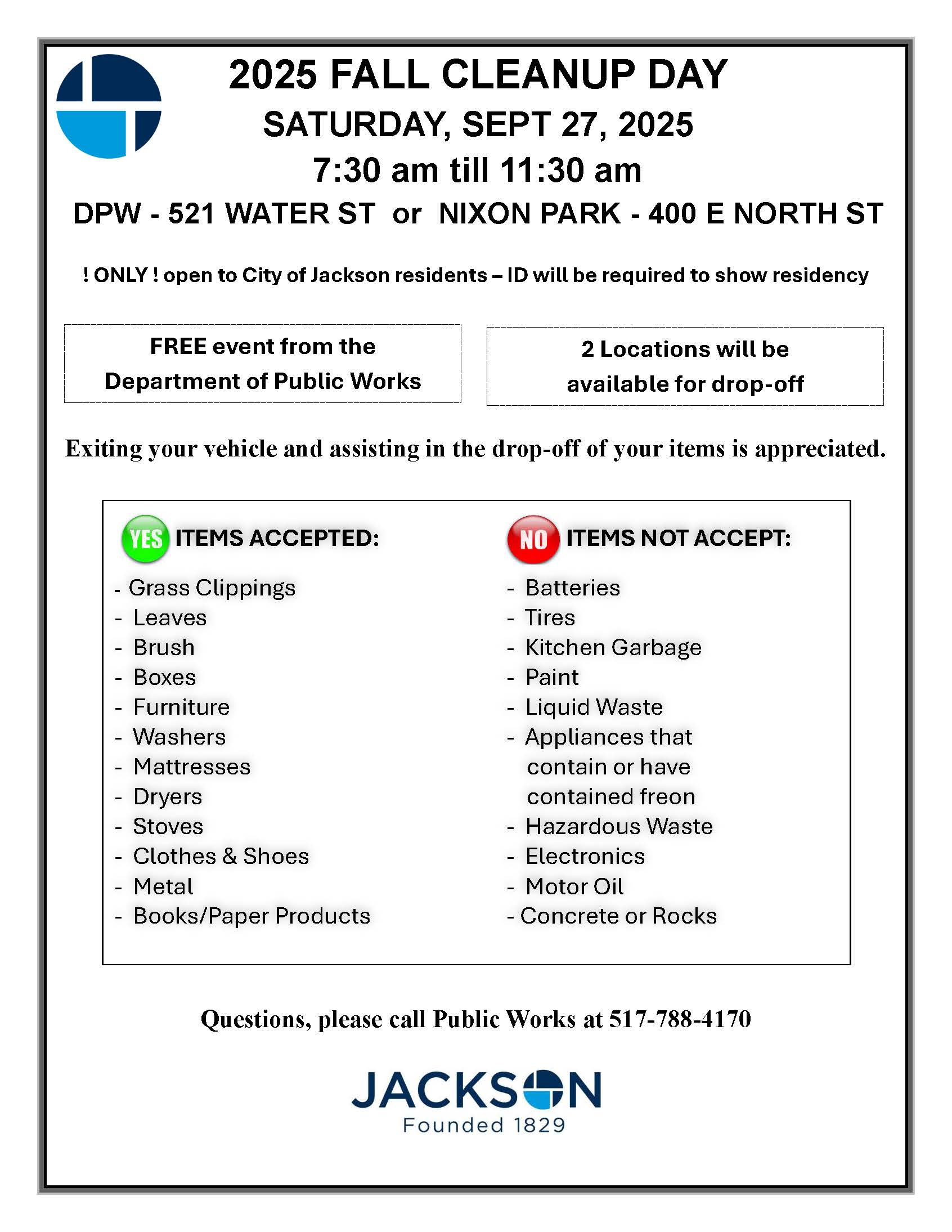 2025 Fall Clean Up Flier