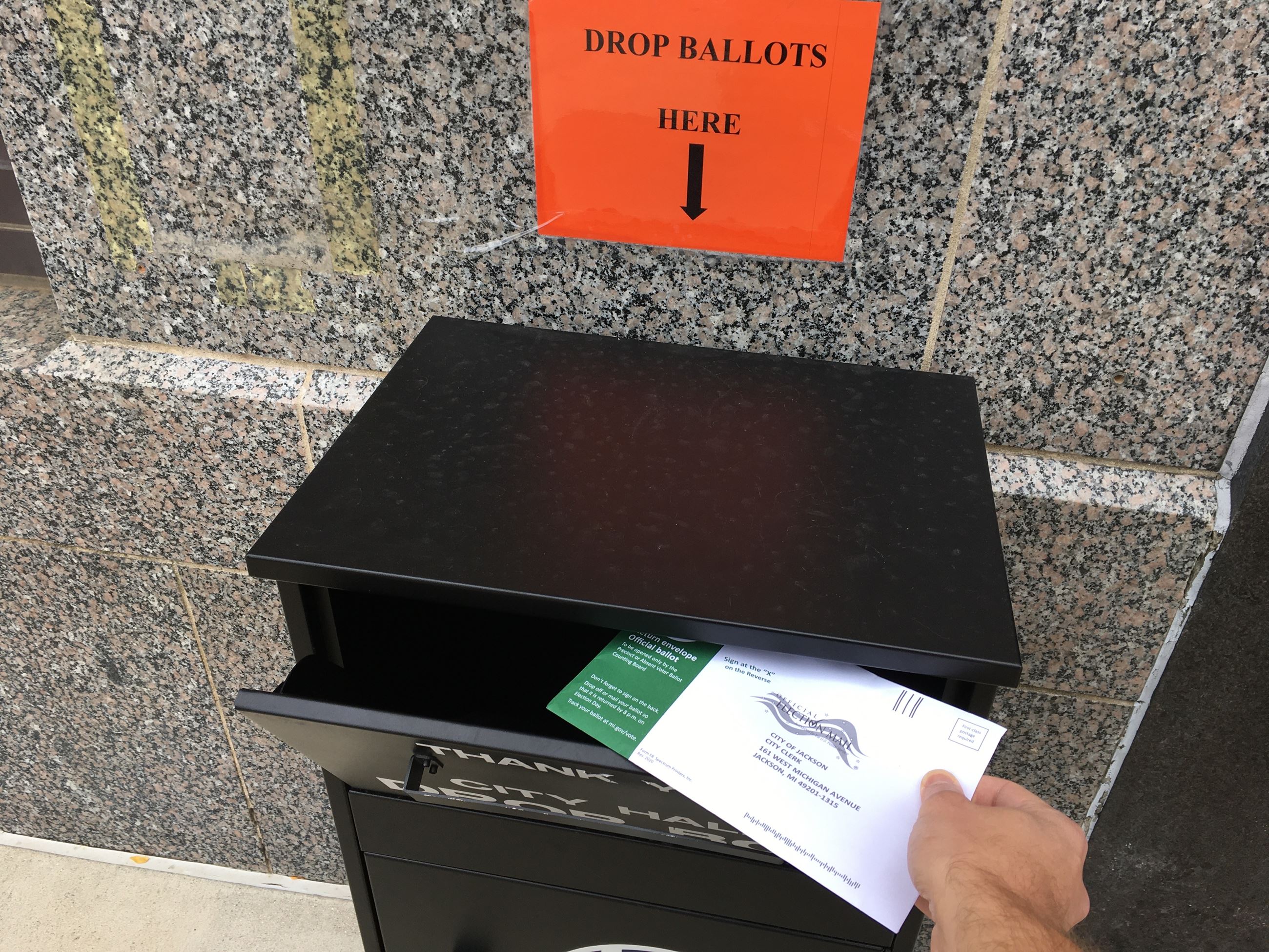 City Hall ballot drop box 
