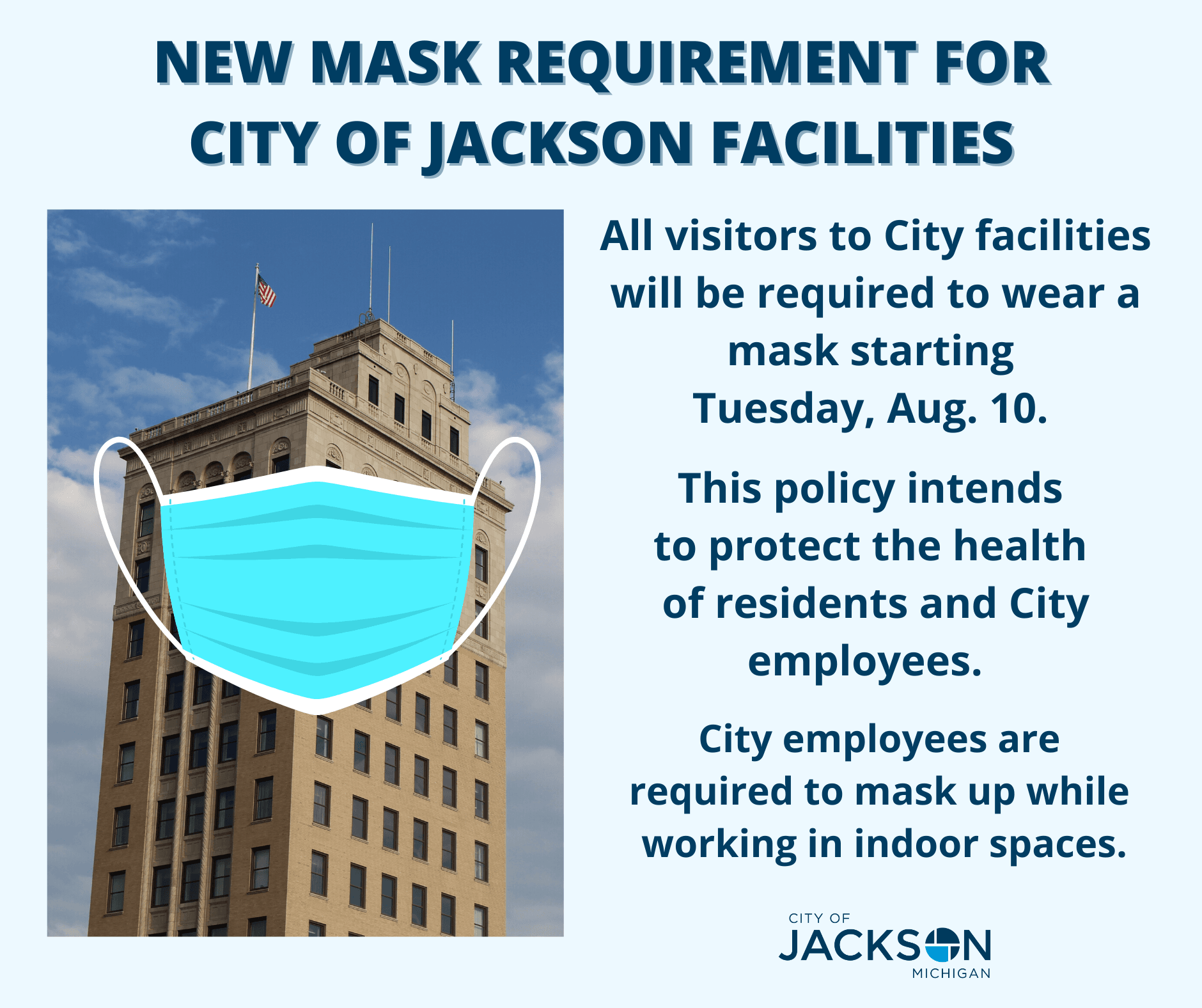 City of Jackson mask policy graphic