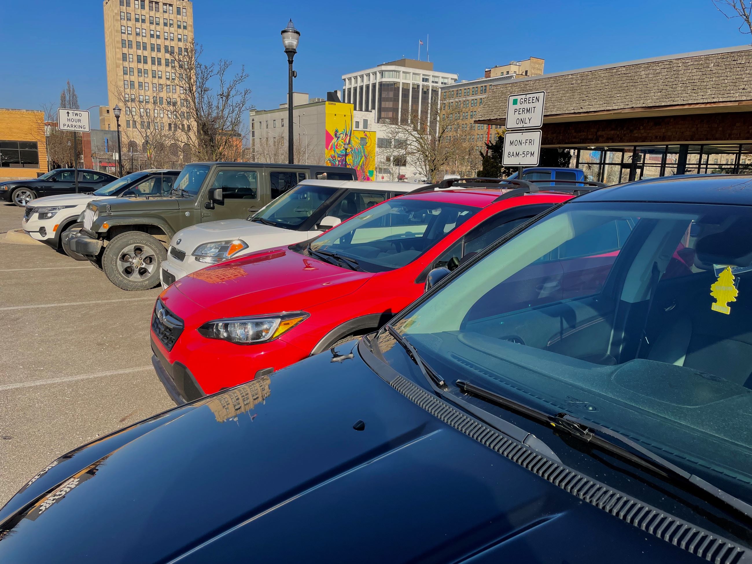 cars in JSA parking lot