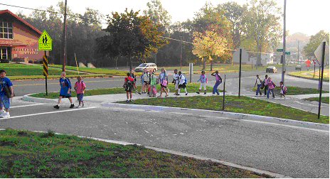 Children Walking at Crosswalk